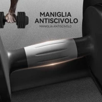 SPORTNOW Kit Pesi Regolabili 7/13/18/24 kg con Porta Manubri e Impugnatura Antiscivolo, 37x18x18 cm, Nero(m-6)