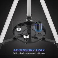 Outsunny Télescope astronomique 70 mm — 2 oculaires + adaptateur smartphone, 80 x 80 x 135 cm, blanc/noir(m-4)