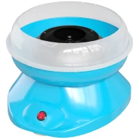 HOMCOM Máquina de Algodón de Azúcar en Casa de Polipropileno Acero Inox. y Aluminio 450W-550W para Fiestas 27x26x18 cm Azul(m-11)