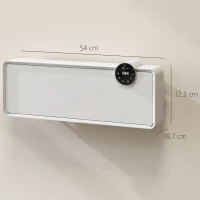 HOMCOM Stufa Ceramica Elettrica 2000W da Parete con 3 Modalità, Temperatura Regolabile, Timer e Telecomando, Bianco(m-3)