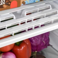 HOMCOM 91 Litre Freestanding Under Counter Fridge Freezer, Small Fridge with Chiller Box, Adjustable Thermostat, 47.5cm Wide, Grey(m-10)