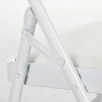 HOMCOM Conjunto de 4 Cadeiras Dobráveis com Encosto e Estrutura de Aço para Sala de Estar escritório Estúdio 45x46x78 cm Branco(m-9)