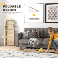 PawHut Rampa per Cani Pieghevole e Regolabile, con Tappeto Antiscivolo, 41–60 cm(m-4)