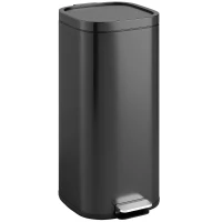 HOMCOM 30L Kitchen Bin, Compact Pedal Bin with Soft-Close and Stay-Open Lid, Removable Bucket for Kitchen, Home, Office, Black(m-1)