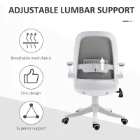 Vinsetto Fotoliu de birou Silla de Escritorio Basculante Altura Ajustable Reposabrazos Elevable 62,5x60x94-104 cm Gris(m-6)