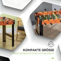 HOMCOM Tischkicker, Tischfußball-Set, 2 Bälle, rutschfeste Griffe, für Kinder und Erwachsene, Punkteanzeige, MDF, Metall, Bunt(m-6)