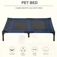 PawHut Pat pe picioare pat pentru câini pisici pat de tabără pat ridicat animale material textil Oxford textilenă micro-perforată oțel(m-4)