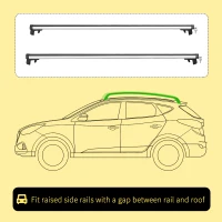 HOMCOM Bare transversale auto 135 cm, portbagaj blocabil cu 2 chei, compatibile cu șine laterale de 120 cm, argintie(m-5)