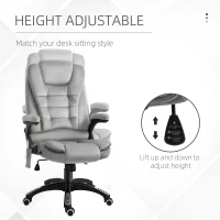 Vinsetto Scaun de birou cu masaj vibrator, Scaun ergonomic de birou cu funcție de încălzire, întindere, reglabil pe înălțime, scaun de director cu telecomandă, buzunar lateral, aspect de catifea, maro(m-4)