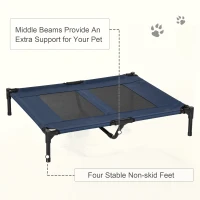 PawHut Pat pe picioare pat pentru câini pisici pat de tabără pat ridicat animale material textil Oxford textilenă micro-perforată oțel(m-7)