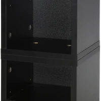 HOMCOM Lot de 2 étagères colonnes armoire de rangement CD-DVD 12 compartiments 21 x 22,5 x 88,5 cm capacité 204 CD noir(m-21)