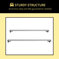 HOMCOM Bare transversale auto 135 cm, portbagaj blocabil cu 2 chei, compatibile cu șine laterale de 120 cm, argintie(m-4)