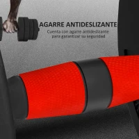 HOMCOM Juego de Mancuernas Ajustables 30 kg 2 en 1 con Barras Conexión y Mangos Antideslizantes para Gimnasio en Casa Negro(m-5)
