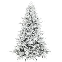 HOMCOM 6ft Snow Flocked Artificial Christmas Tree