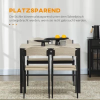 HOMCOM 5-teilige Essgruppe, Esstisch mit 4 Stühlen, platzsparendes Küchentisch-Set, Sitzgruppe für Esszimmer, Küche, Schwarz(m-4)