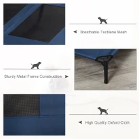 PawHut Pat pe picioare pat pentru câini pisici pat de tabără pat ridicat animale material textil Oxford textilenă micro-perforată oțel(m-6)