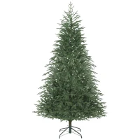 HOMCOM 7 ft Full Spruce Christmas Tree with Realistic Dense Tips, Easy Assembly - Green(m-10)