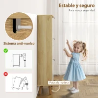 HOMCOM Zapatero Estrecho con 3 Puertas en Blanco Brillo Estantes Ajustables Patas de Madera para 18 Pares de Zapatos(m-7)