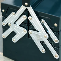 DURHAND Cutie de unelte Caseta de unelte Montaj Cufăr de unelte gol economisire spațiu cu 5 rafturi pliante stabil Oțel (SPCC) Verde închis 45 x 20 x 34,5 cm(m-7)