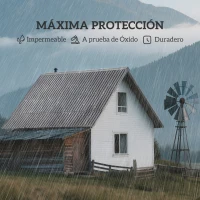 Outsunny Juego de 12 Paneles para Tejado de Acero Galvanizado 7m² para Caseta de Herramientas Cobertizo 129x45cm Gris Claro(m-5)