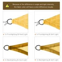 Outsunny Voal de umbrire Panza Solara rectangulara 6L x 4l m HDPE Galben(m-6)