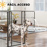 PawHut Parque para Perros de 12 Paneles de 100 cm de Altura con Puertas para Interior y Exterior Negro(m-5)