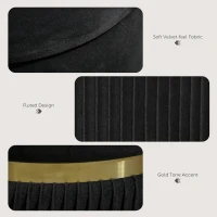 HOMCOM Velvet-Feel Storage Ottoman - Black(m-5)