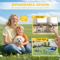 PawHut 12 Panels Heavy Duty Puppy Playpen, for Small Dogs, Indoor and Outdoor Use - Silver(m-9)