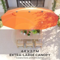 Outsunny 4.6m Double Garden Parasol - Orange(m-4)