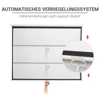 HOMCOM Beamer Leinwand 203 x 152 cm 100 Zoll 4:3/ 16:9 Projektionsleinwand Manuell für Heimkino(m-4)