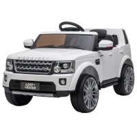HOMCOM Voiture véhicule électrique Enfants 12 V - Télécommande parentale fournie - V. Max. 5 Km/h - Effets sonores, Lumineux - Land Rover Discovery HSE Blanc(m-1)