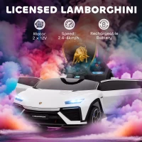 AIYAPLAY 12V Licensed Lamborghini Electric Cars for Kids, Ride On Car with Remote Control for 3-6 Years Old, White(m-4)