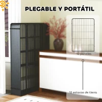 PawHut Parque para Perros de 12 Paneles de 100 cm de Altura con Puertas para Interior y Exterior Negro(m-6)