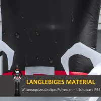 Outsunny Halloween-Dekoration 3 m riesiger Sensenmann mit LED-Beleuchtung für Outdoor, IP44(m-6)