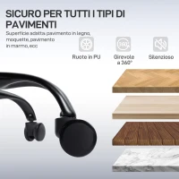 HOMCOM Sedia da Ufficio Ergonomica e Traspirante con Supporto Lombare Dinamico e Poggiapiedi, 73x75x120-128 cm, Nero(m-9)