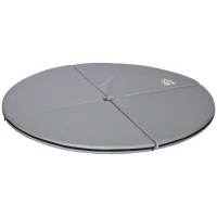 HOMCOM Pole-Dance-Matte, 5 cm dicke runde Kunststoff-Matte für Pole-Dance-Übungen, Gymnastik, Yoga, Hellgrau(m-11)