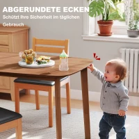 HOMCOM Esstisch, Landhausstil, lackierte Oberfläche, Holz, 150 x 80 cm, Braun(m-6)