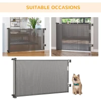 PawHut Foldable Pet Gate, for Stairs, Doorways, Corridors - Grey(m-6)