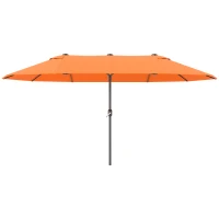 Outsunny 4.6m Double Garden Parasol - Orange(m-11)