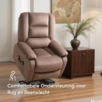 HOMCOM Elektrische Relaxstoel met Massagefunctie en Lendenwarmte, 90x93x110cm, Bruin(m-4)
