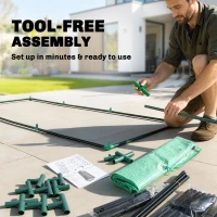 Outsunny foliekas minikas met gaasvenster, UV-bestendig koudframe voor tuinteelt, PE-folie, groen, 240 x 90 x 90 cm(m-6)