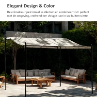 Outsunny Pergola tuinpergola 297x297 cm, Metaal overkapping voor tuin, Creme(m-8)