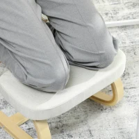 HOMCOM Scaun pentru genunchi, scaun ergonomic din lemn balansant, scaun pentru biroul de acasă, crem(m-5)