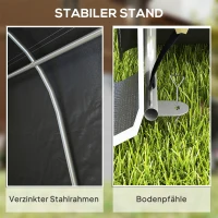 Outsunny /Tuinschuur met Plastic Zeil, Gereedschapstent, Opzetbare Garage, 300B x 450D x 230H cm, Donkergrijs(m-6)