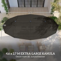 Parasol met parasolstandaard en dubbele parasol 460 x 270 cm donkergrijs(m-4)