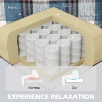 HOMCOM Wingback Reclining Chair Push Back Recliner Armchair for Living Room Bedroom with Footrest Armrests Wood Legs Blue(m-7)