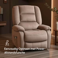 HOMCOM Elektrische Relaxstoel met Massagefunctie en Lendenwarmte, 90x93x110cm, Bruin(m-5)