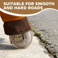 AIYAPLAY Cavallo da cavalcare per bambini, rivestimento in tessuto, telaio stabile, ruote morbide, 3-5 anni, Marrone scuro(m-4)