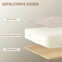 HOMCOM Obrotowy fotel tapicerowany, fotel akcentowy z wypełnieniem z waty PP, obicie z tkaniny, stalowa baza, kremowo-biały(m-5)