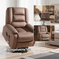 HOMCOM Elektrische Relaxstoel met Massagefunctie en Lendenwarmte, 90x93x110cm, Bruin(m-6)